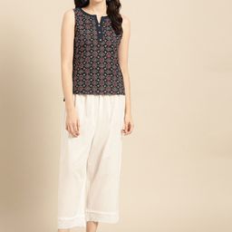 varanga Women Regular Fit White Pure Cotton Trousers-picture-21