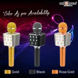 pick ur needs Karaoke Duplex Bluetooth Mic Wireless Bluetooth Microphone Connection Player Speaker 2-in1 With Recording + USB + FM Microphone image 4
