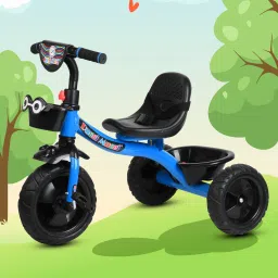 Smartest and Safest Kids Tricycle with Eva Wheels,Storage Basket,Seat Belt. KIDDO BLUE Tricycle For Age 1-5 Years Kids Cycle Tricycle-image-2