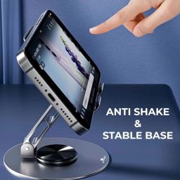 Druthers 360° Rotatable Phone Stand for Table, Multiple Height & Angle Adjustments, Metal Mobile Holder image 4