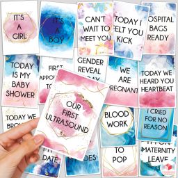 Pregnancy Milestone Cards, Water Colour Greeting Card-14