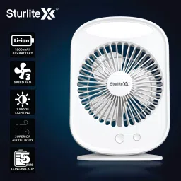sturlite Airify 10W Mini Portable Table Fan + Lamp| 3 Speed Modes| 3 Lighting Modes 5 hrs Lantern Emergency Light image 3