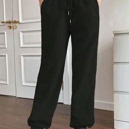 povaxpo Women Solid Black Track Pants-picture-21