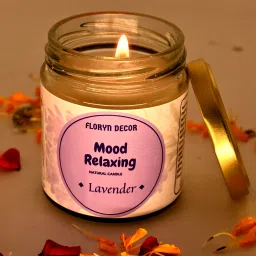 Mood Relaxing Scented Candle | Soy Wax Candle | Natural Wax Candle for Home Decor | Burning Time - 30 Hours | Scent: (Lavender, Pack of 1) Candle-image-0