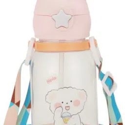 Cartoon Design 2 in 1 Sipper Water Bottle for school Kids Toddlers with Lock cap-26