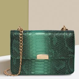 Green Women Shoulder Bag Women's Snake Textured Green Sling Bag-image-85