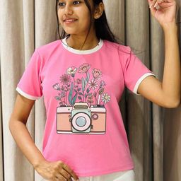 moda rapido Women Solid Round Neck Polyester Multicolor T-Shirt-picture-7