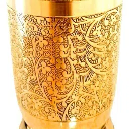 Pure Brass Glass Tumbler Designer Glass Peetal Glass Capacity 330 Ml Glass Water/Juice Glass-image-59