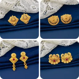 bestseller Combo of 4 Traditional Brass Earring Set-19
