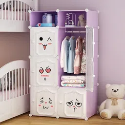 zivety 6-Door 8-Shelf Plastic almirah for kids, almirah of clothes ,cupboard clothes PP Collapsible Wardrobe-picture-33