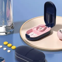 serplex Daily Pill Cutter and Organizer Box 2 in 1 for Small and Large Tablets Travel Use Pill Box image 5