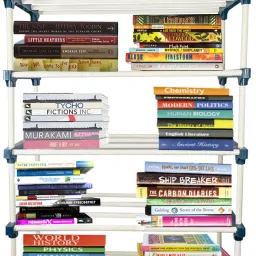 5 Layer Book Shelf for Home Multipurpose Storage Organizer Plastic Stand Plastic Open Book Shelf-4