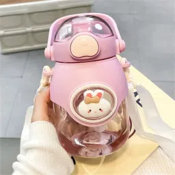 Sipper Cup Water Bottle For Kids, Adults. Filter, Straw, Kettle Handle & Strap.-image-16