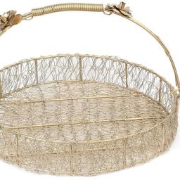 10 Inch Gold Metal Basket Iron Fruit & Vegetable Basket-image-36