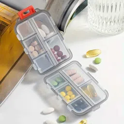 3 days Pill Medicine Organizer Storage Box with 10 Compartments Pill Box-picture-2