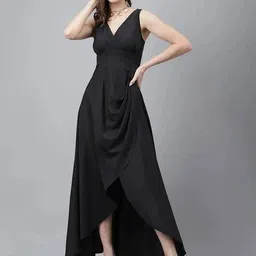 trymisfit Women Maxi Black Full Length Dress-picture-0