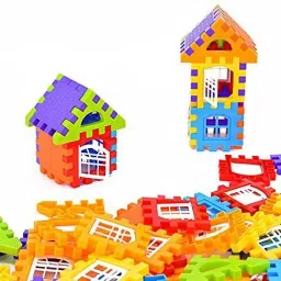 green way Building Block Toy for Kids, Age 2 to 5, 50 Piece (Multicolour) image 3