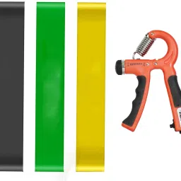 COMBO Of Chest Expender, Countable Hand Strength with Adjustable Wrist Workout Fitness Accessory Kit Kit-image-82