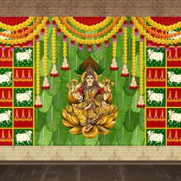 Laxmi Pooja,Diwali,Dhanteras,Lakshmi Narayan Pooja Backdrop Decoration Cloth-image-46