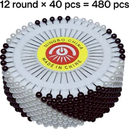 Black and White Round Hijab Pin Wheel Knitting Pin-16