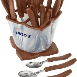 Revolving Cutlery Set for Dining Table with Stand-24 Piece Stainless Steel with Plastic Cutlery Set Stainless Steel Cutlery Set-10