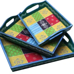 Wooden Serving Tray Set of 3 Dessert Platter (10,12 & 15 inch) Tray-picture-27