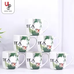 Pack of 6 Bone China Multi Color Decal Set Of 6 Cups Of Fine Bone China Ceramics Tableware, Daily Use Kitchen Ware *Cappuccino Series-6