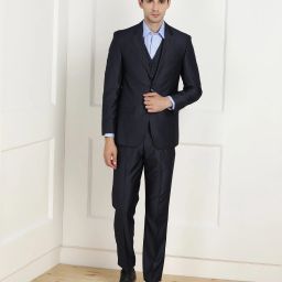 Men 3 Piece Self Design Suit-image-33