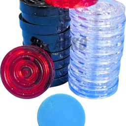 20 Pcs Crystal Carrom Coins with Premium Stickers – Smooth & Durable Play Carrom Pawns-30
