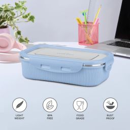 milton Cool Touch Rectangular 400 Stainless Steel Microwave Safe Container, 380 ml 1 Containers Lunch Box image 2