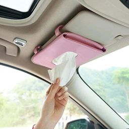 Car Sun Visor Armrest Headrest Seat Tissue Napkin Box Holder, Pink Vehicle Tissue Dispenser-image-20