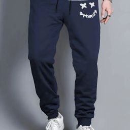 Men Printed Dark Blue Track Pants-image-93