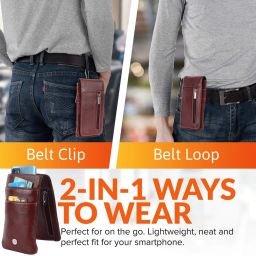 WE TRAVEL 100% Genuine Leather Multi-Functional Belt Waist Bag Pouch Case Cover | Travel Waist Bag Compatible With All Smartphone Upto 6.9 inches-image-19