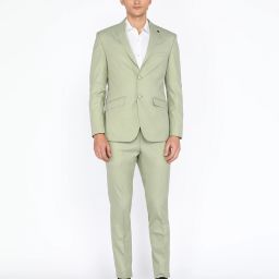 Men Single Breasted Solid Suit-image-38