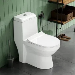 Ceramic One Piece Western Toilet Commode with Soft Close Toilet Seat, Commode with Washdown Flush System, Floor Mounted European Commode Toilet-GLX Western Commode-picture-8