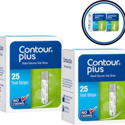 CONTOUR PLUS 25 GlucoseTest Strips Pack of 2 (25 Test strips in Each Pack) 50 Glucometer Strips-15