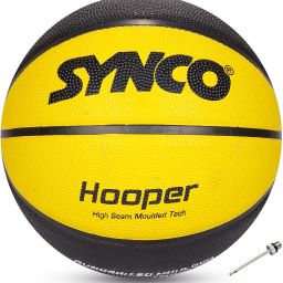 Hooper series | Junior Basketball | Moulded | 8 Panel | Yellow Black Basketball - Size: 5-12