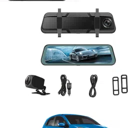 Digital 9.66inch Mirror DVR Full Touch Screen With TFT/Night Vision For Car-41 Black LED-image-7