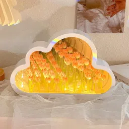 3D Cloud Tulip Lamp, 2025 New Mirror Tulip Night Light, Tulip Flower Lamp Night Lamp-image-12