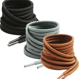 XERUS shoe lace Round Black Teak Light Grey 90cm 3pair Boot Hiking Sports Shoe Lace-image-36