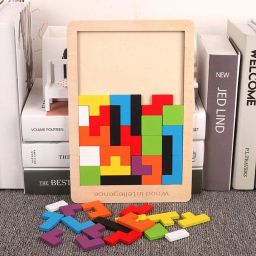 Travel Edition Tetris Tangram puzzles for Kids, Wood Intelligence Brain Games-16