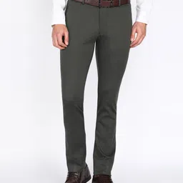 peter england Men Slim Fit Green Polyester Trousers-picture-48