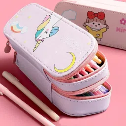 Trending & Popular 2 Layer Stationery Storage Case In Quality Material in Famous Carton Print For Kids With More Storage Space in Bright Colors Cases RP674 Art EVA Pencil Box-33