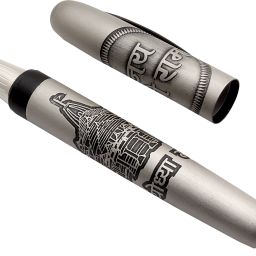 Jai Shree Ram Ayodhya Mandir Engraved On Silver Gray Metal Body Fountain Pen-image-57