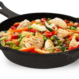 Preseasoned Cast Iron Shallow Fry Pan With Long Loop Handle - 9 inch Fry Pan 23 cm diameter 1.4 L capacity-image-0