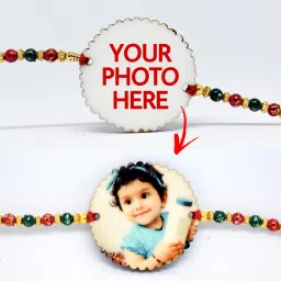 thewhoop Religious Photo Rakhi Round Shape for Brothers Pack of 2 Assorted Rakhi Set image 2