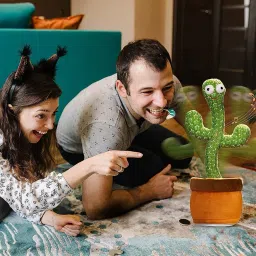 Dancing Cactus Toy + USB Power Cable - Repeats What You Say, Dances, Sings 120 Songs, LED Lights For Kids & Babies - Record Your Message - Home Decoration, Kids Room, Party-26