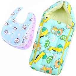 NEWBORN/INFANT BABY SLEEPING BED/BAG AND PACK OF 3 BUTTON BIBS-image-40