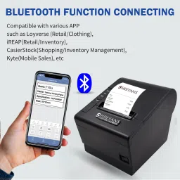 Shreyans 80mm Auto Cutter with ESC/POS/Star Print Commands (USB+Bluetooth) Thermal Receipt Printer image 2