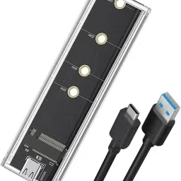 ULTRABYTES M.2 SSD Enclosure NVMe to USB-C 3.1 Gen2 External Toolless Transparent 2.5 inch M.2 NVME SSD Enclosure-7